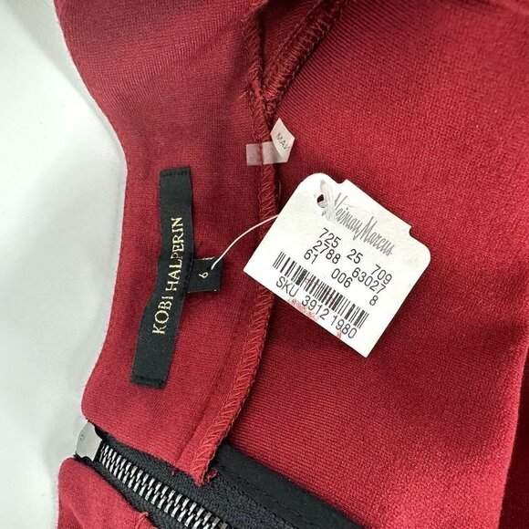 NWT Kobi Halperin Red Long Sleeve Stretch Dress Size 6 - Picture 8 of 16